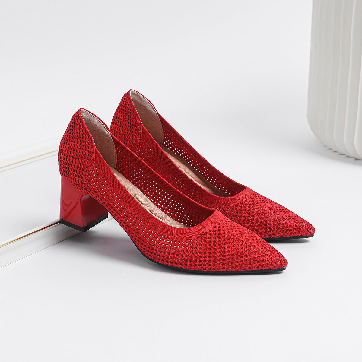 LatticeKnit ChunkStep Heels