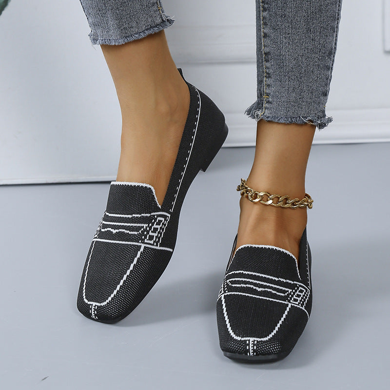 SketchKnit Squaré Loafers