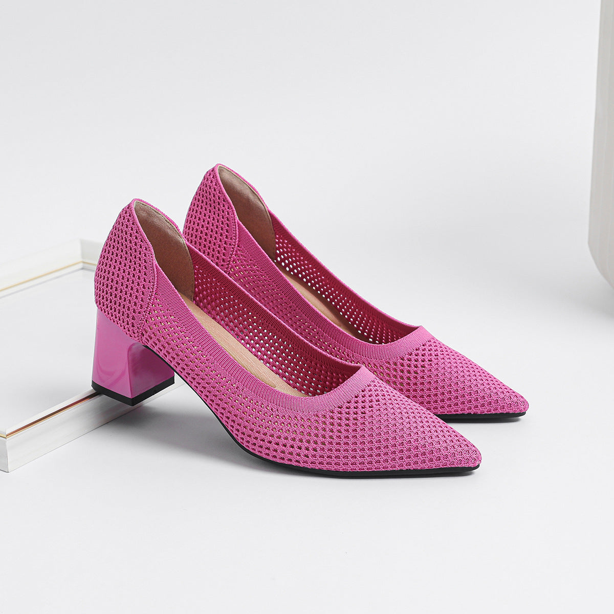 LatticeKnit ChunkStep Heels