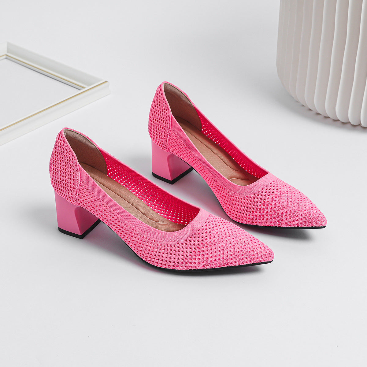 LatticeKnit ChunkStep Heels
